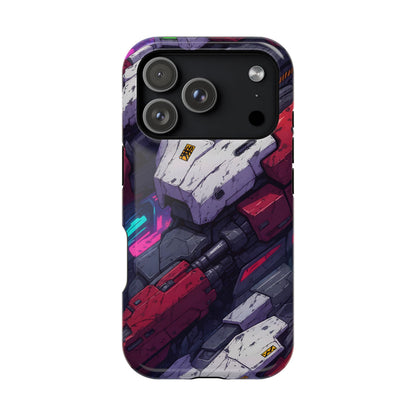 Cyber Armor: Battle-Worn Mecha Print MagSafe Case