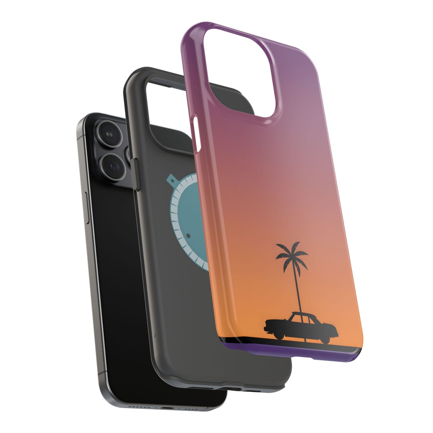 West Coast Drive: Retro Sunset Silhouette MagSafe Case
