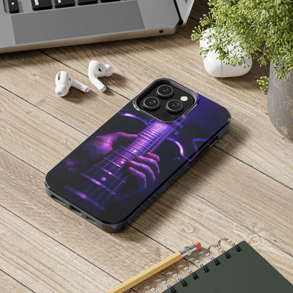 Neon Electric Guitar Tough Case - Purple Stage POV Cover for iPhone & Samsung
