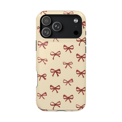 Burgundy Bows Coquette Magnetic Tough Case