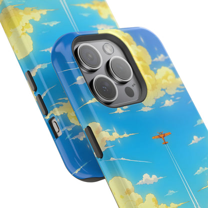 Cinematic Flight: Vintage Airplane Anime Sky MagSafe Case
