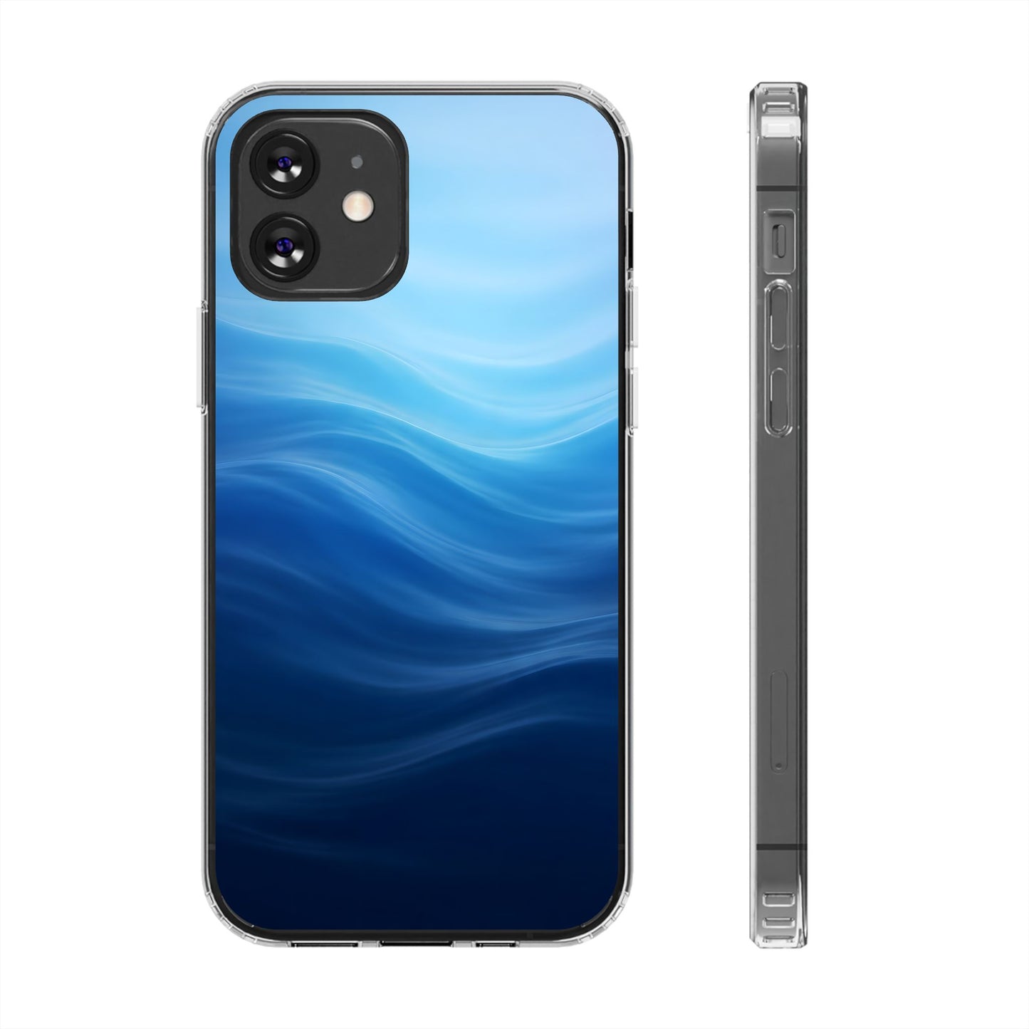 Deep Ocean Waves Clear Case - MagSafe Compatible Coastal Cover