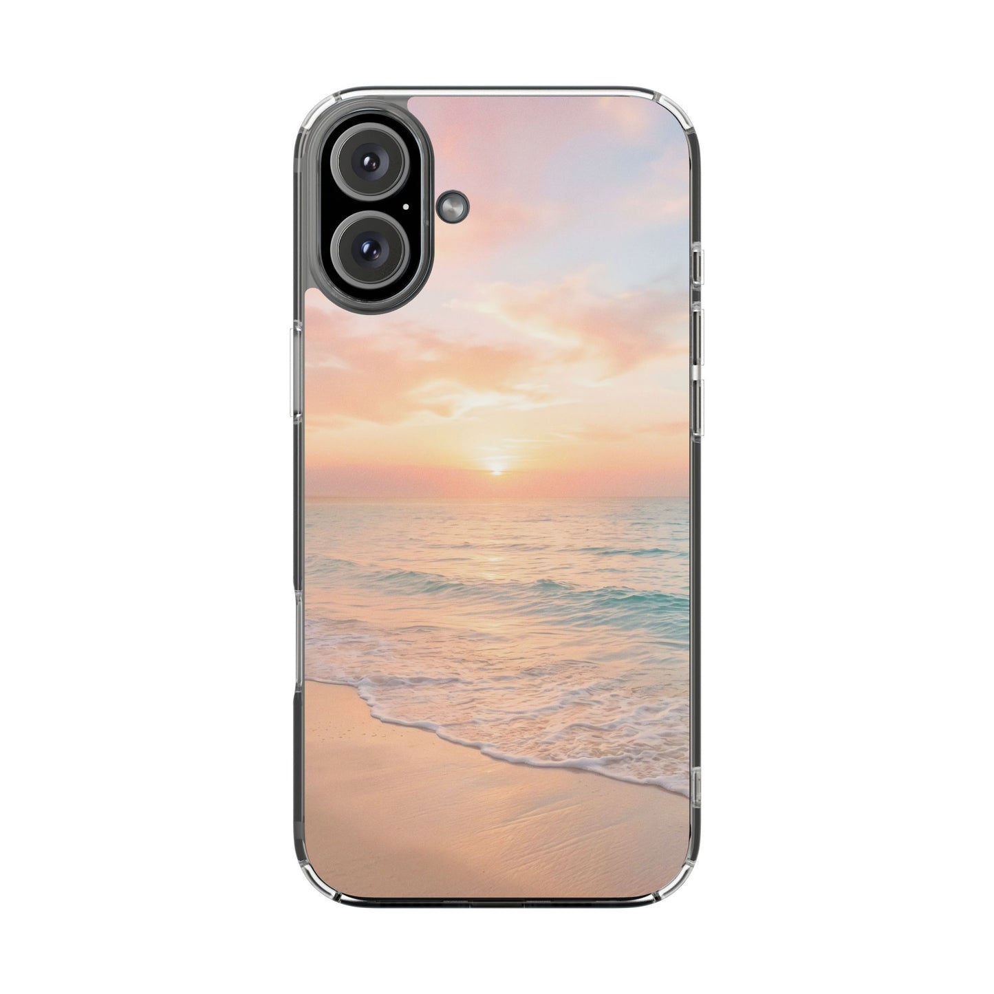 Serene Coastal Sunset Clear Case - MagSafe Compatible Beach Cover