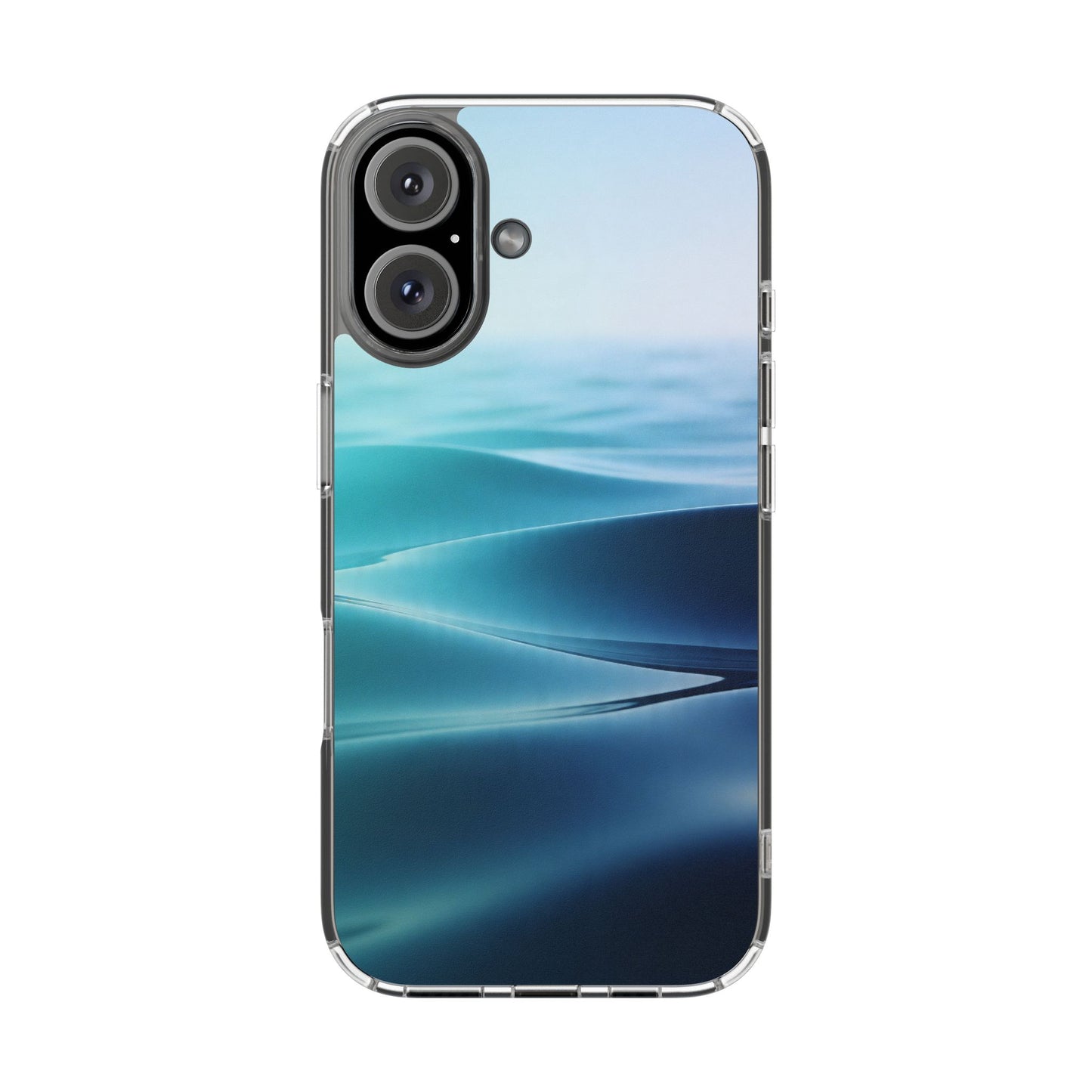 Serene Ocean Waves Clear Case - MagSafe Compatible Coastal Cover