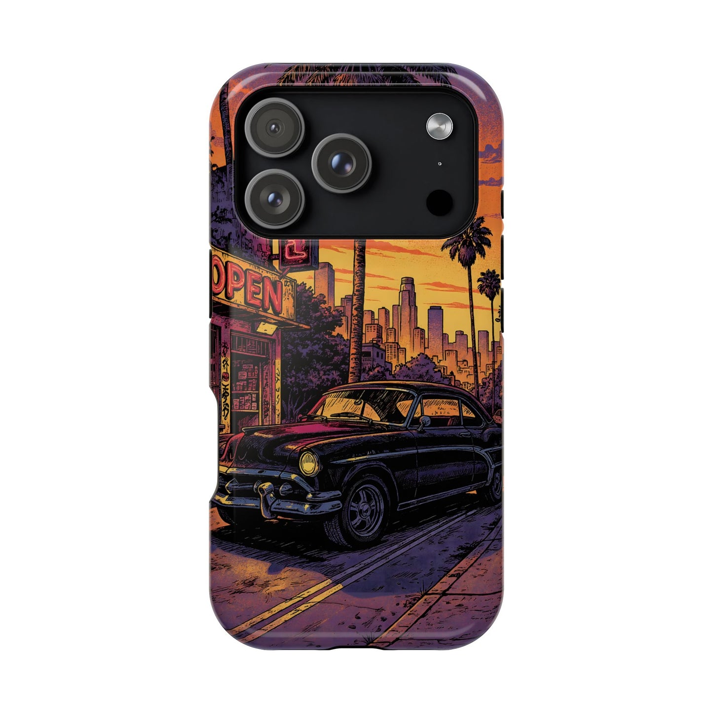 Retro Boulevard: Lofi Sunset Classic Cruiser MagSafe Case