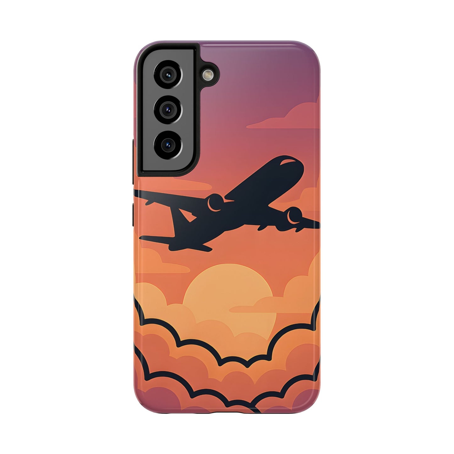 Sunset Flight Tough Case - Minimalist Aviation Aesthetic Travel Cover