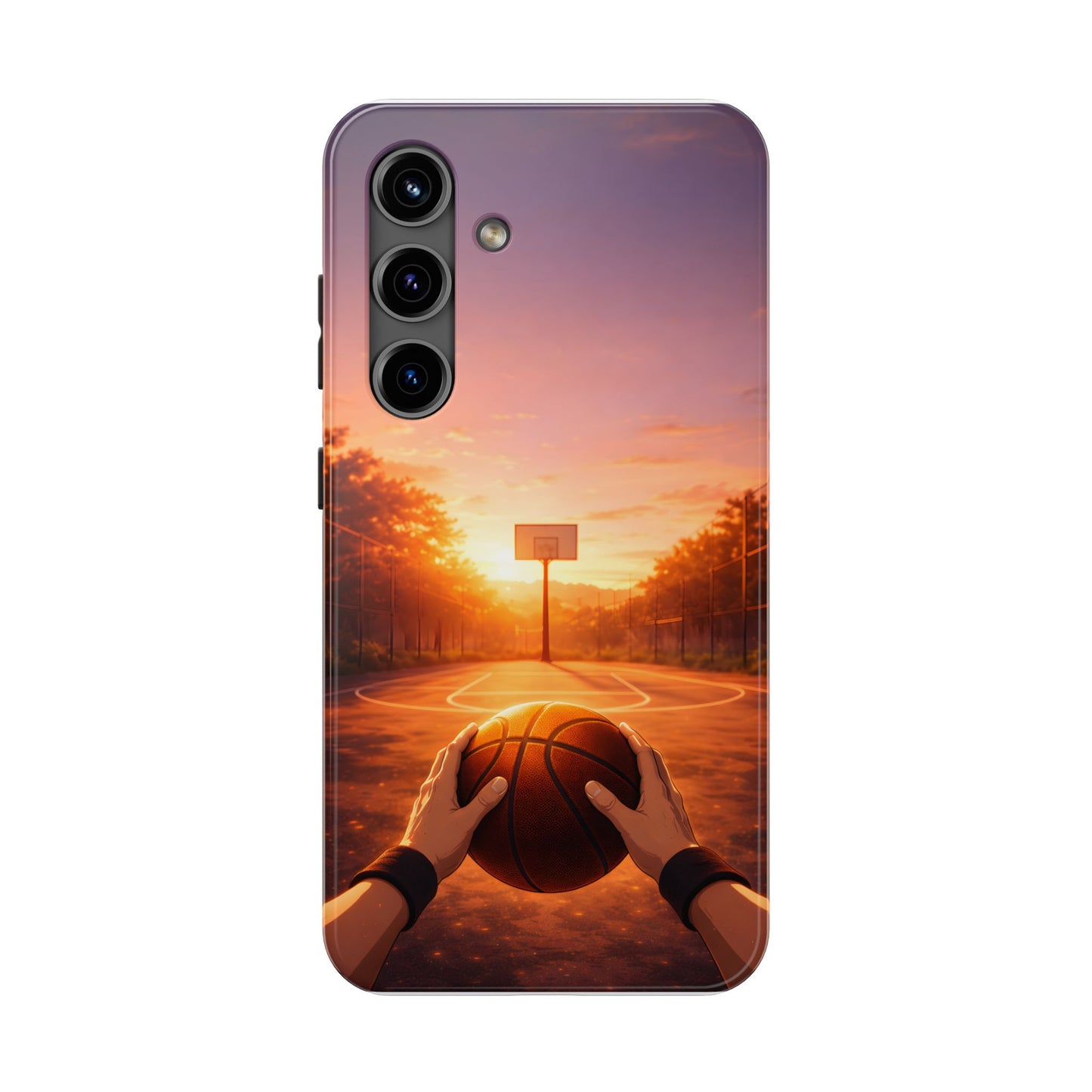 Golden Hour Court Tough Case - Immersive Basketball POV Protective Cover
