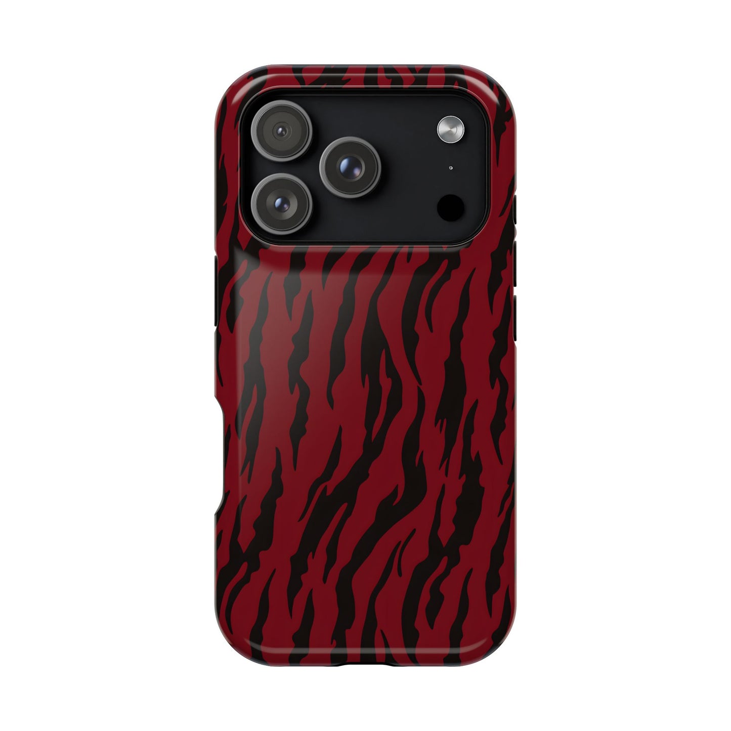 Crimson Instinct: Bold Red Tiger Print MagSafe Case