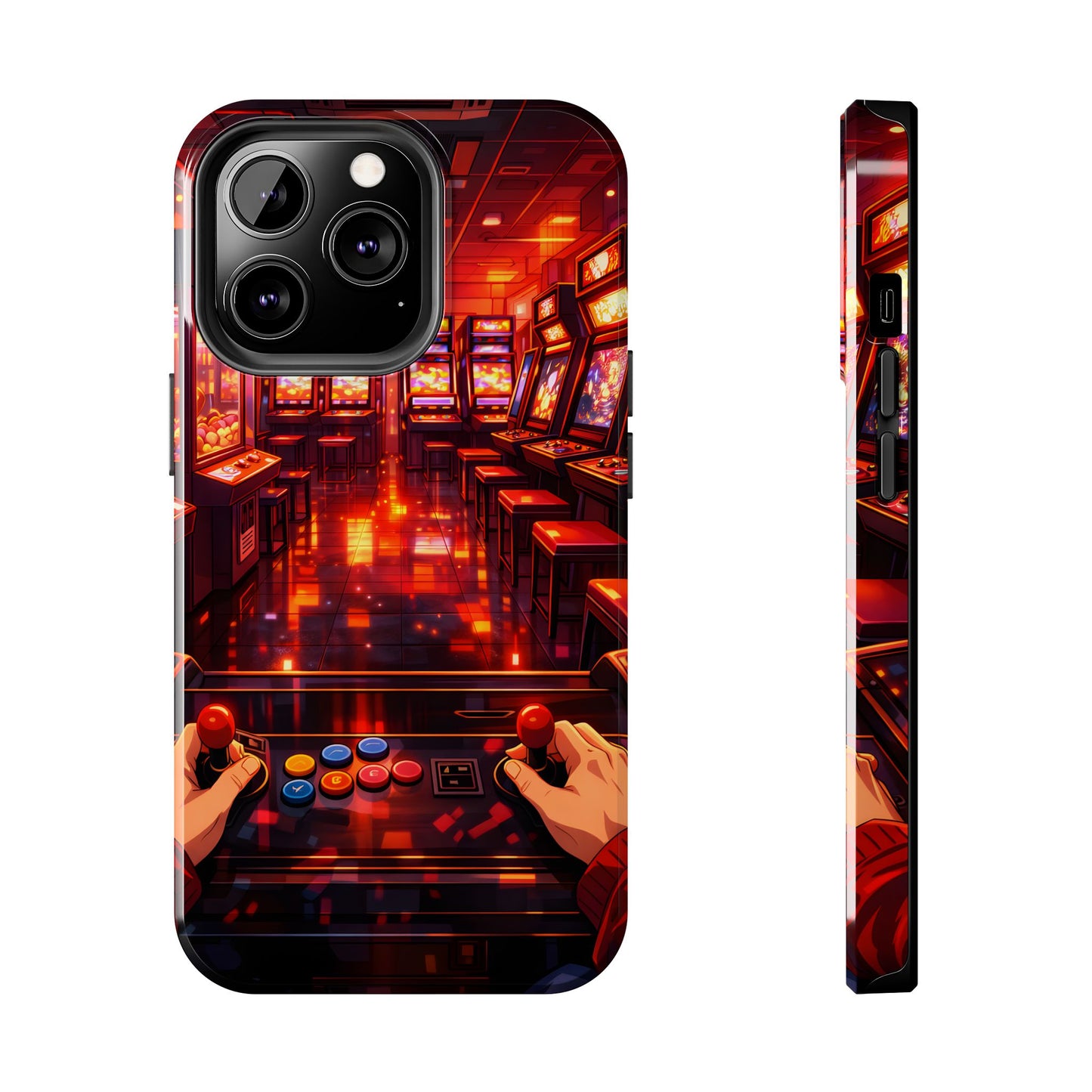Retro Arcade Game POV Tough Case - Cyber City Gaming Cover for iPhone & Samsung