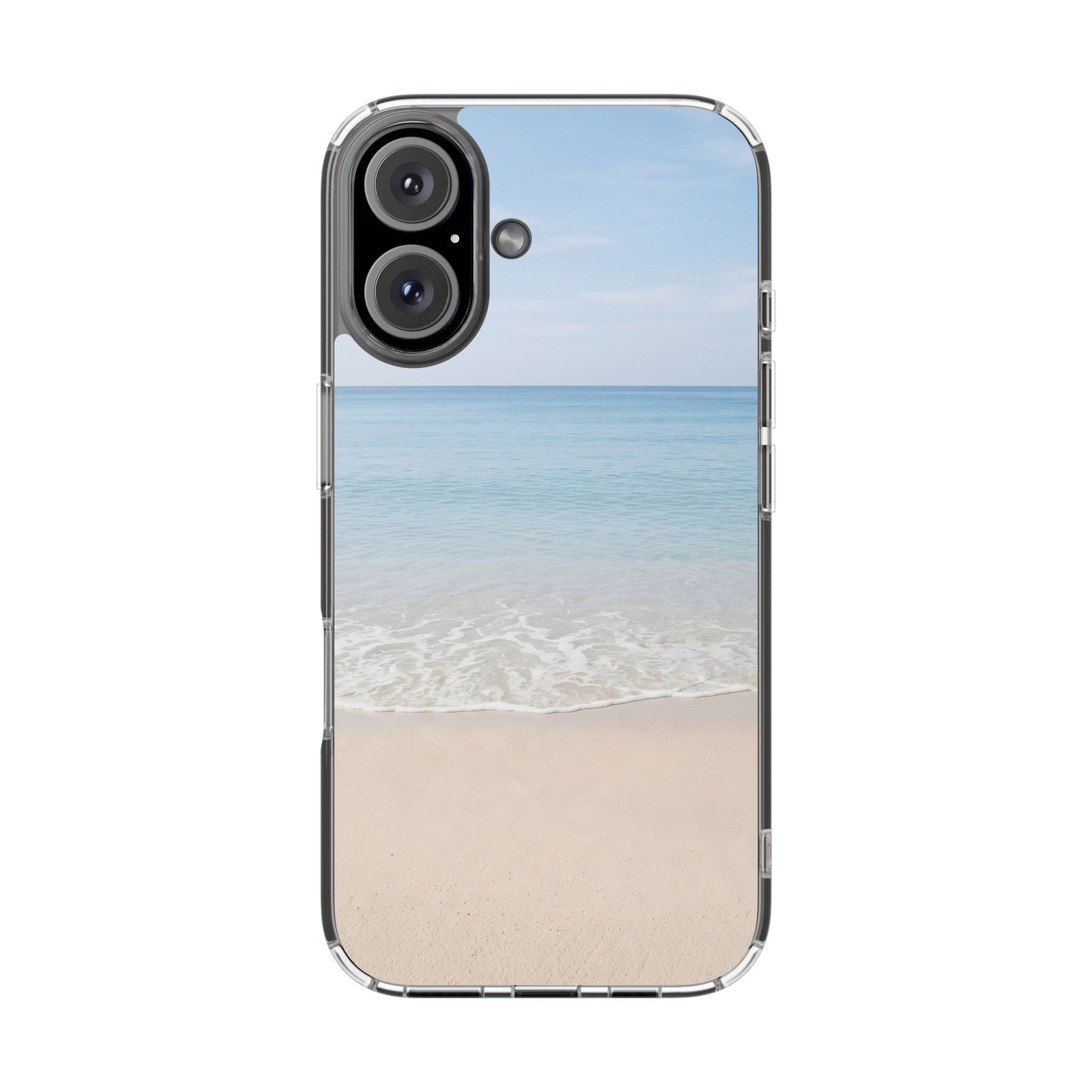 Serene Beach Landscape Clear Case - MagSafe Compatible Coastal Cover