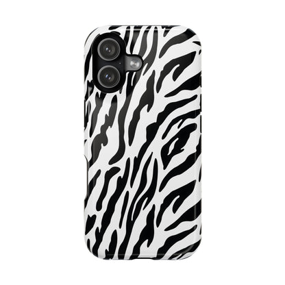 Monochrome Safari: Classic Black & White Zebra MagSafe Case