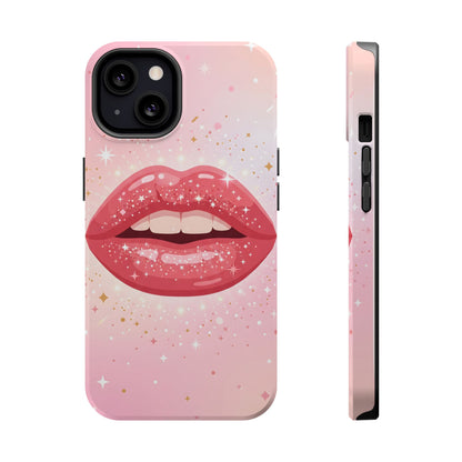 Glamorous Pink Glitter Lip Magnetic Impact Case