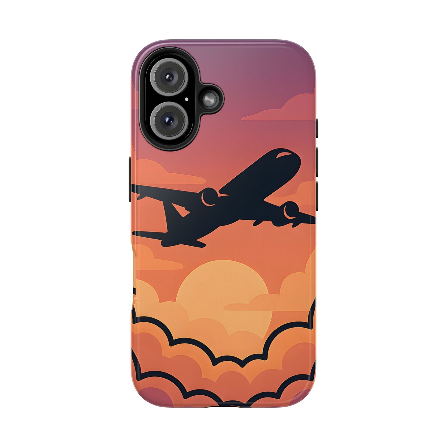 Sunset Flight Tough Case - Minimalist Aviation Aesthetic Travel Cover