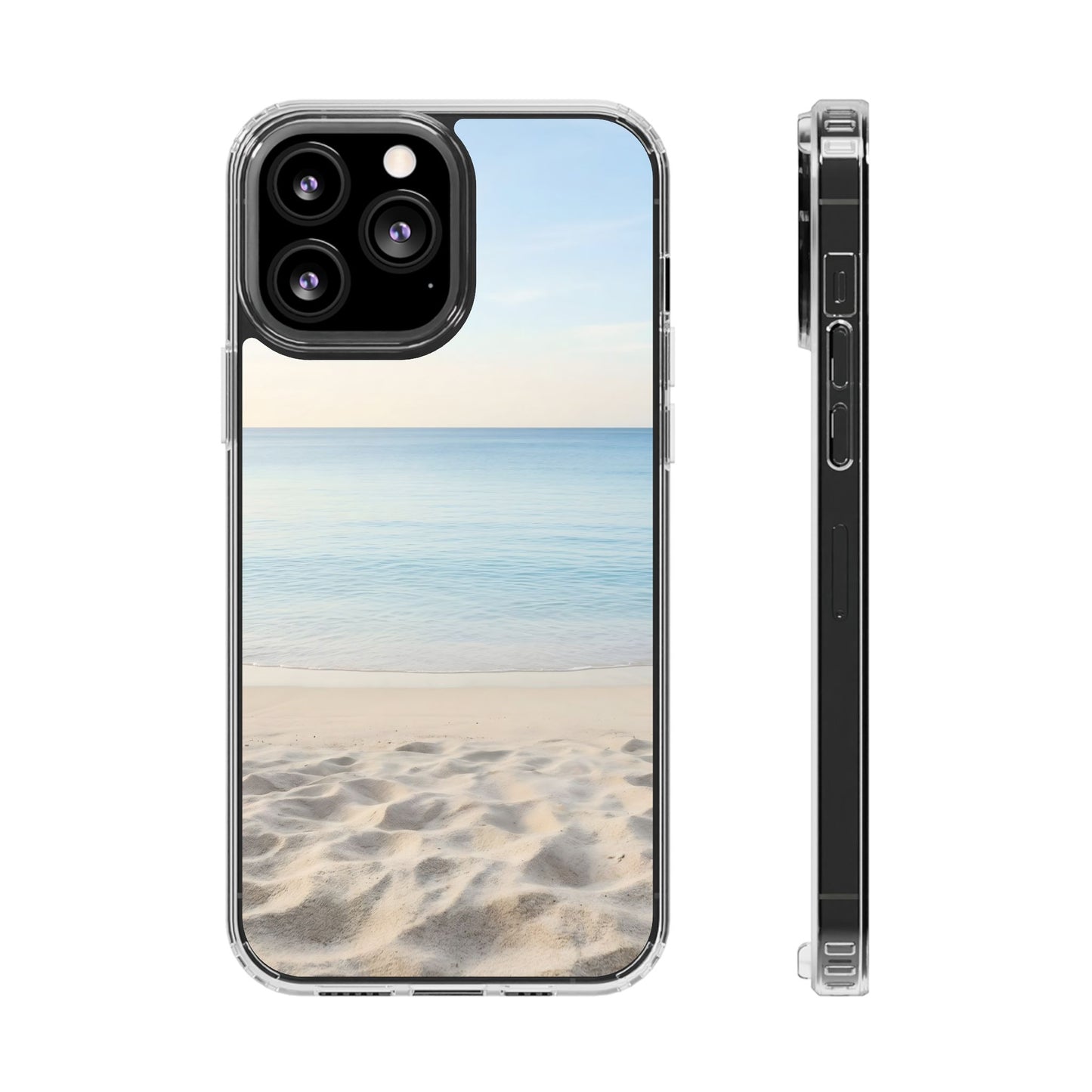 Serene Shoreline Clear Case - MagSafe Compatible Coastal Aesthetic