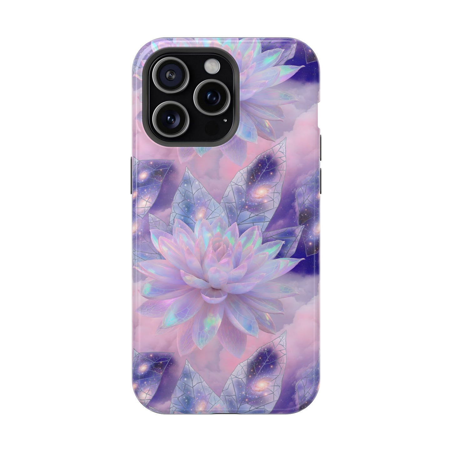 Ethereal Aura: Cosmic Iridescent Lotus MagSafe Case