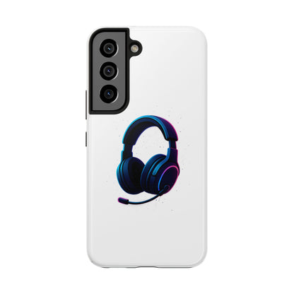 Minimalist Gaming Headset Tough Case - Clean Tech Cover for iPhone & Samsung