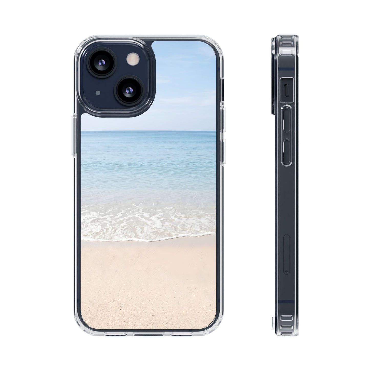 Serene Beach Landscape Clear Case - MagSafe Compatible Coastal Cover
