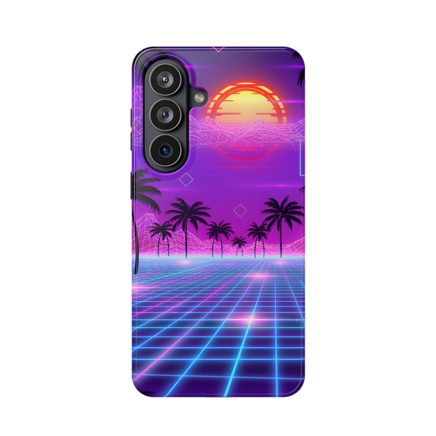 Neon Horizon: Premium Synthwave Sunset MagSafe Case