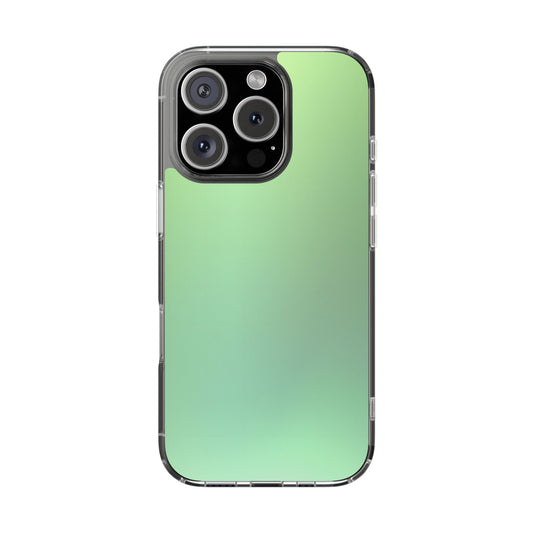 Soft Pistachio Aura Clear Case - MagSafe Compatible Mint Gradient Cover
