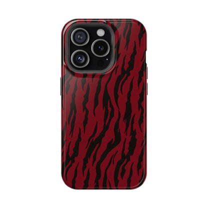 Crimson Instinct: Bold Red Tiger Print MagSafe Case