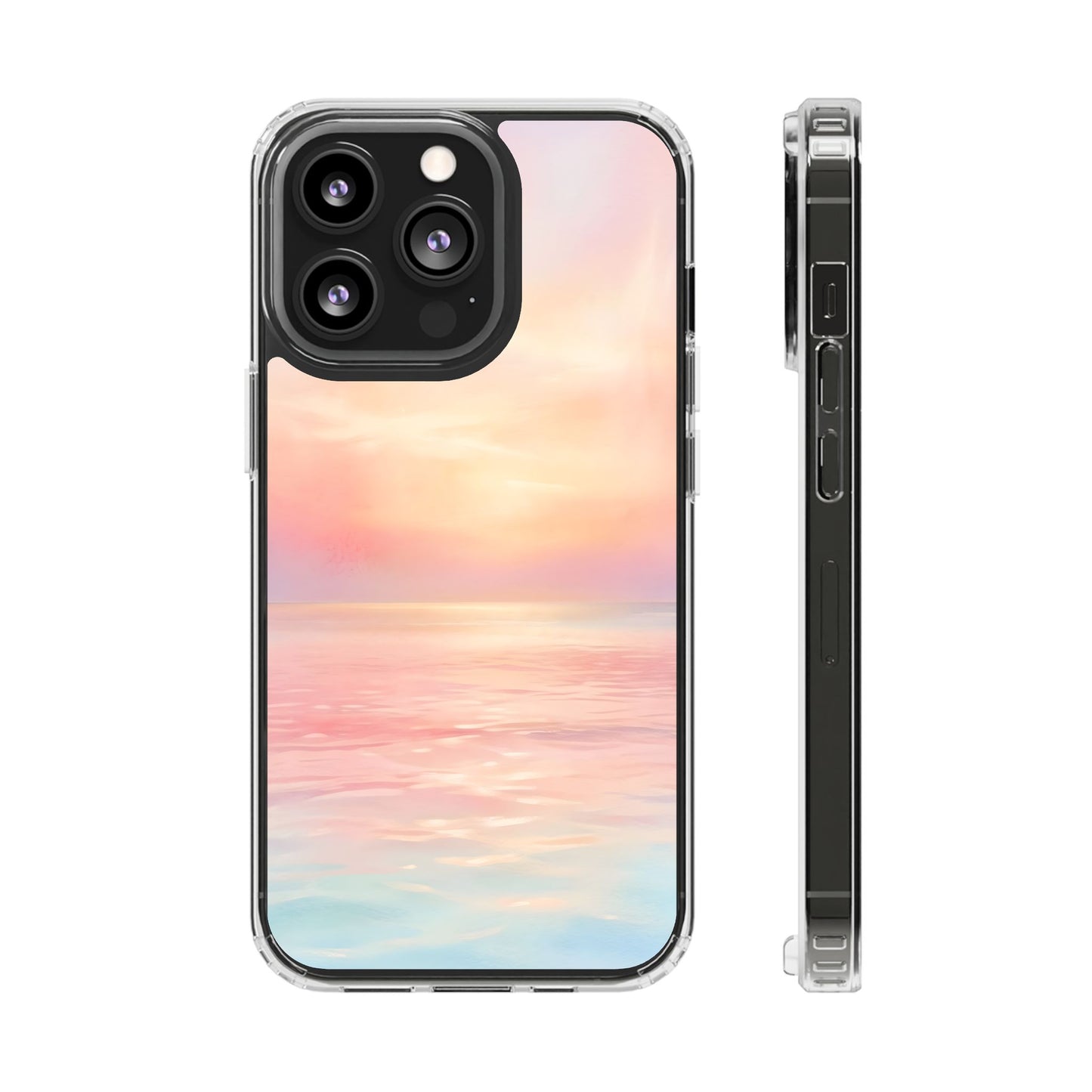 Pastel Coastal Sunrise Clear Case - MagSafe Compatible Ethereal Cover