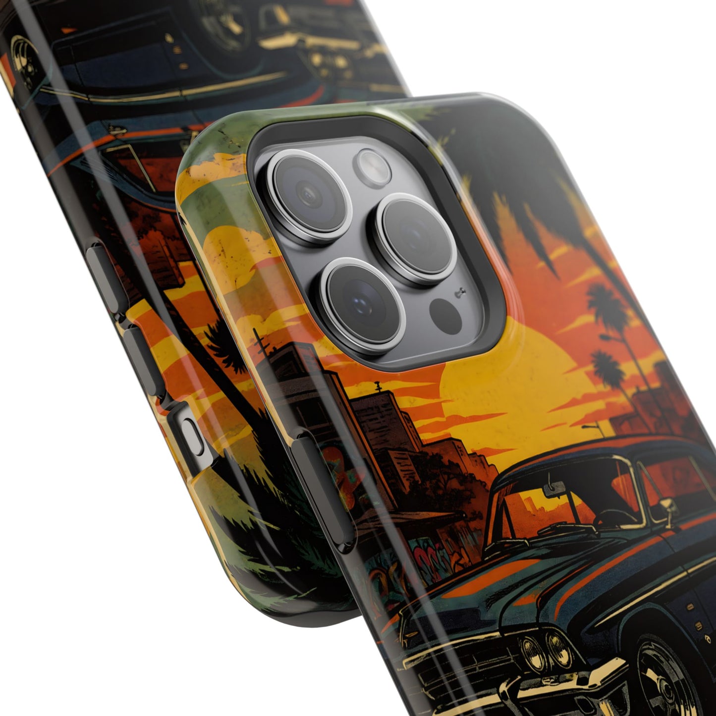 West Coast Lowrider: Retro Sunset Classic Car MagSafe Case