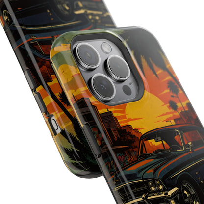 West Coast Lowrider: Retro Sunset Classic Car MagSafe Case