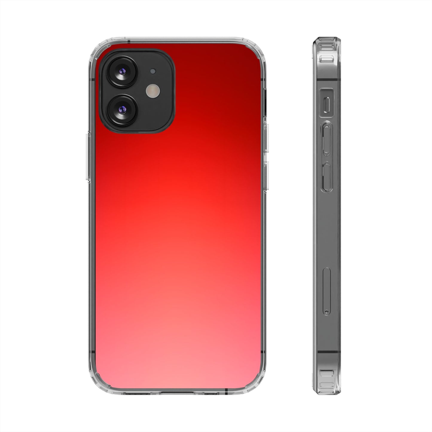 Vibrant Cherry Aura Clear Case - MagSafe Compatible Red Gradient Cover