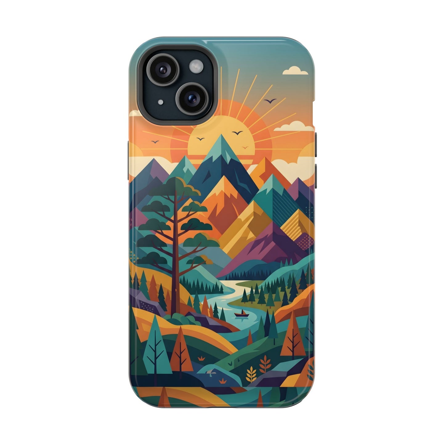 Retro Sunset Mountain Magnetic Impact Case
