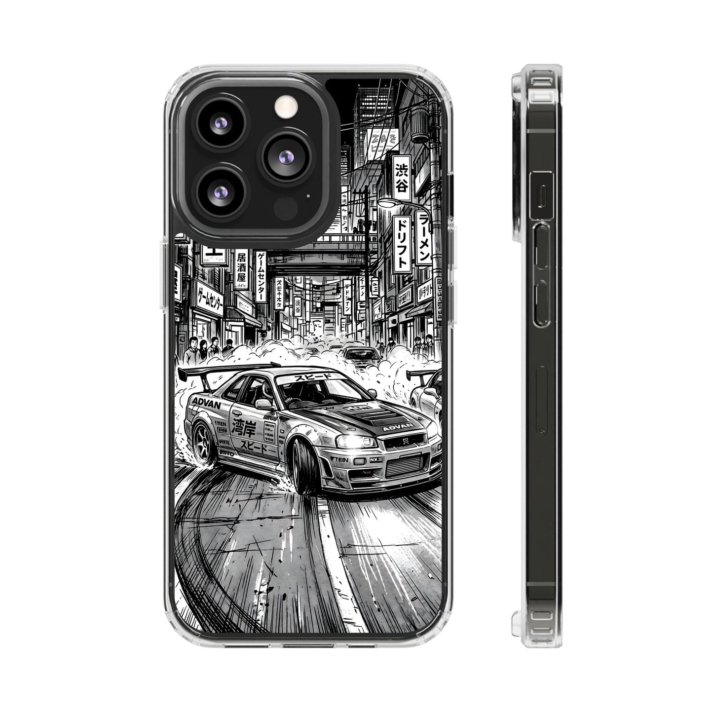 Tokyo Night Drift Manga Case - MagSafe Compatible JDM Clear Cover