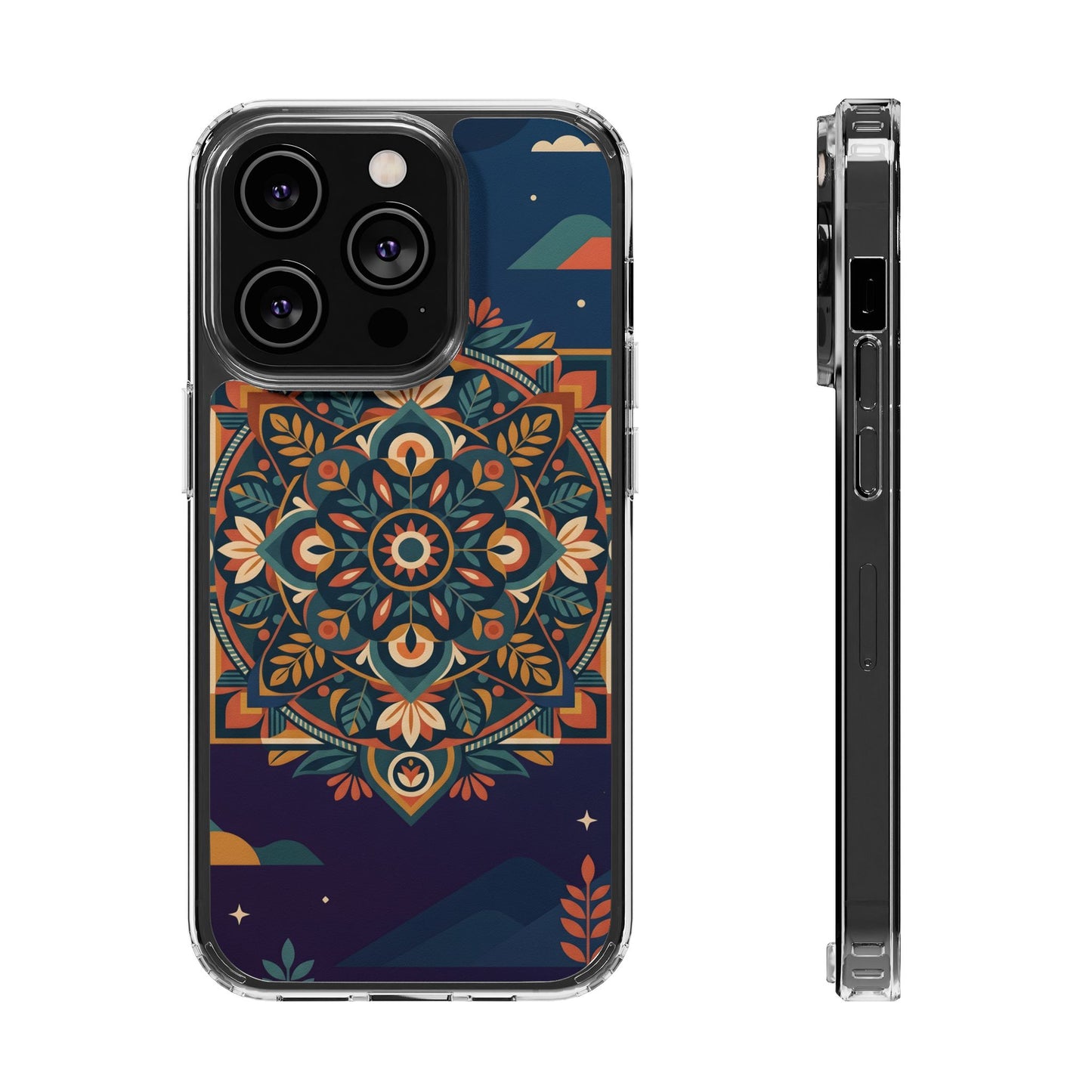 Mystic Desert Mandala Clear Case - MagSafe Compatible Boho Cover