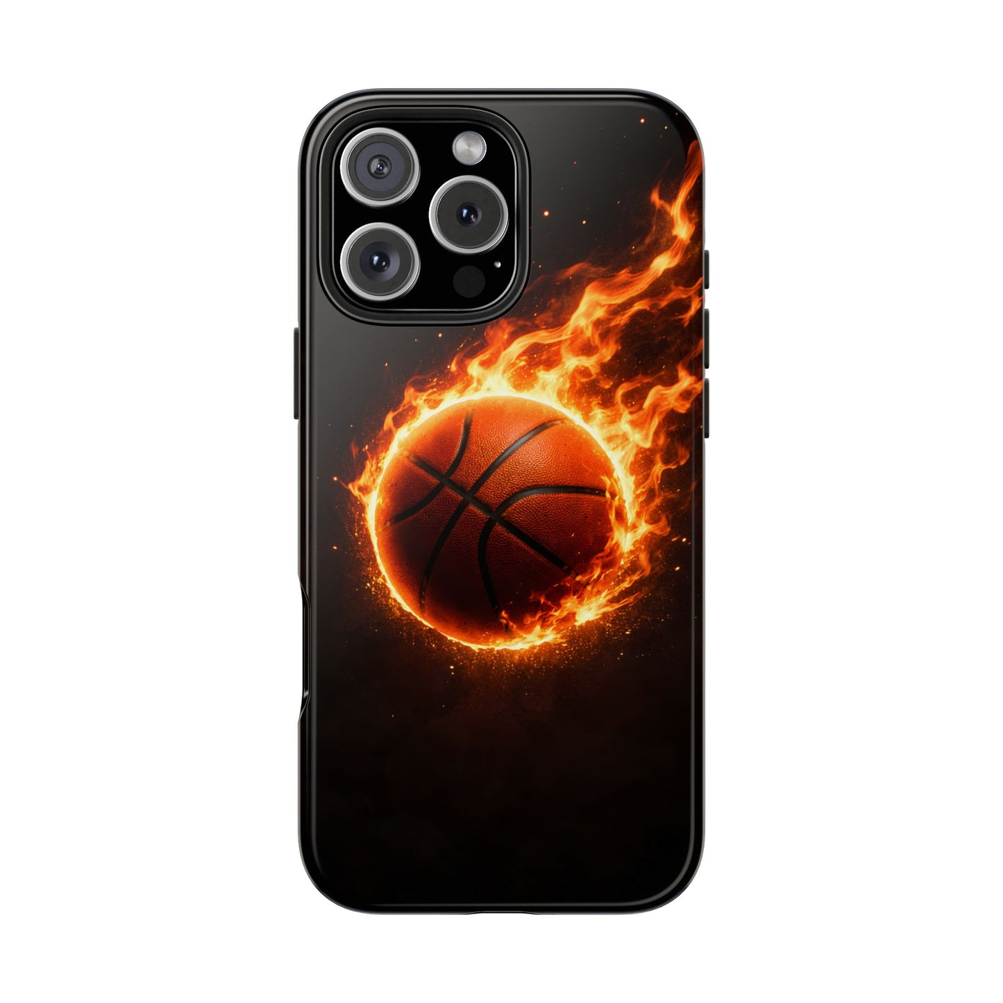 Flaming Basketball Tough Case - Fire Ball Sports Cover for iPhone & Samsung