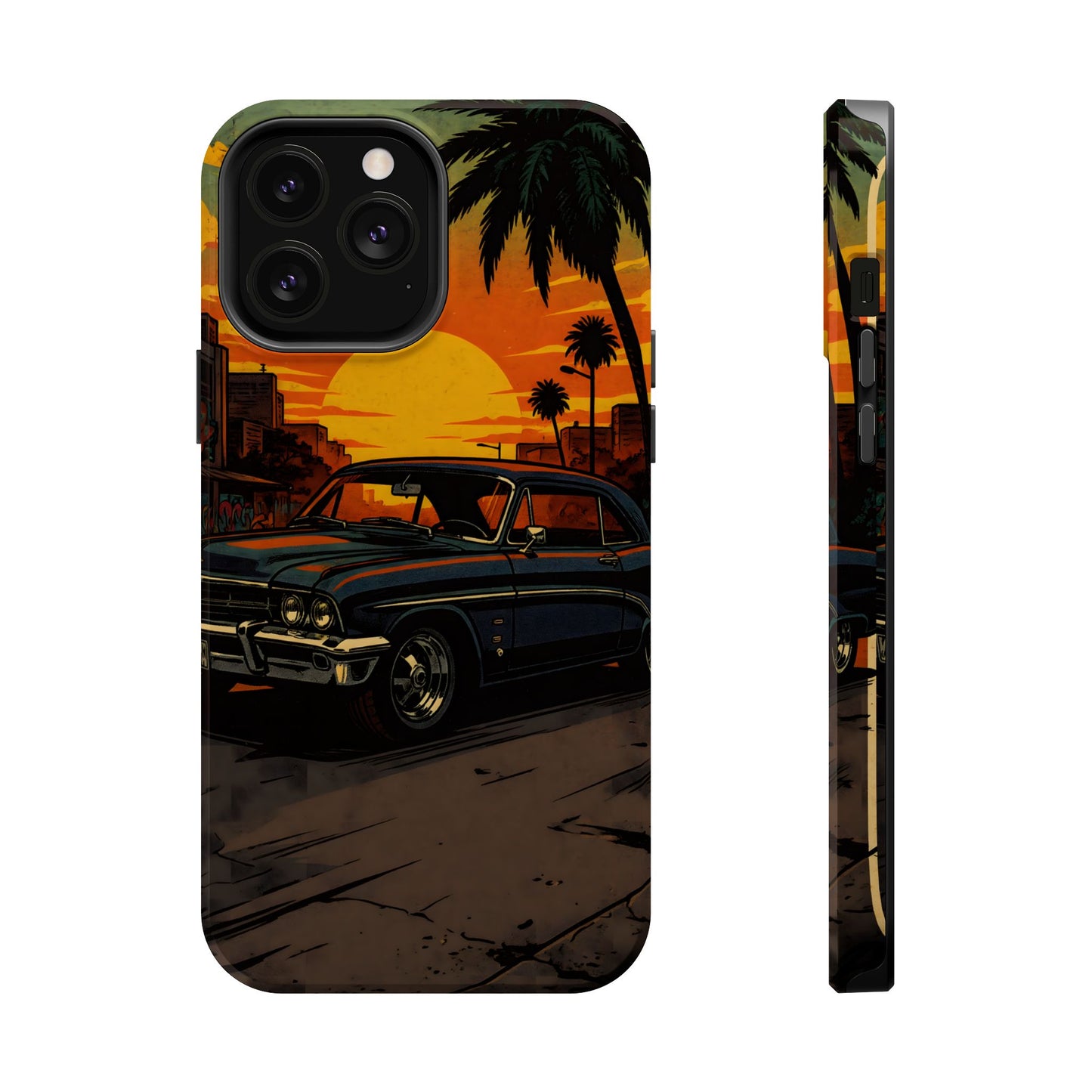 West Coast Lowrider: Retro Sunset Classic Car MagSafe Case