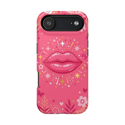 Retro Pink Kiss Floral Magnetic Impact Case