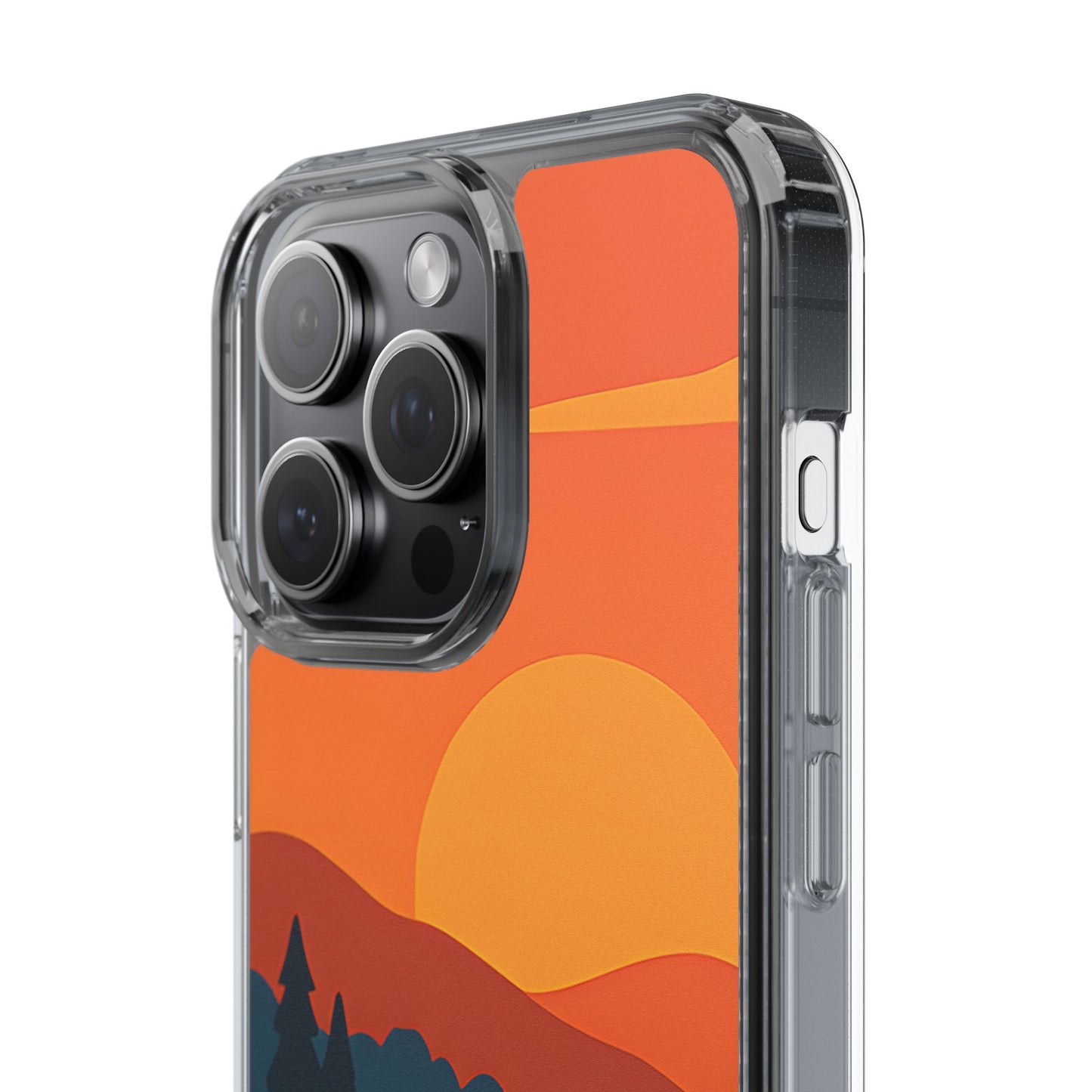 Clear Sunset Train Phone Case - Minimalist Travel Aesthetic Transparent Cover
