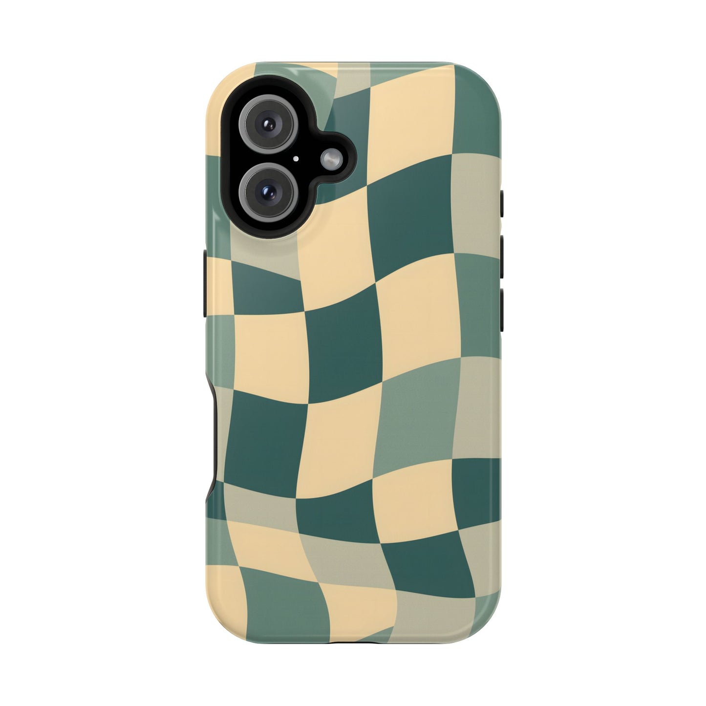 Forest Green Wavy Checkerboard Magnetic Case