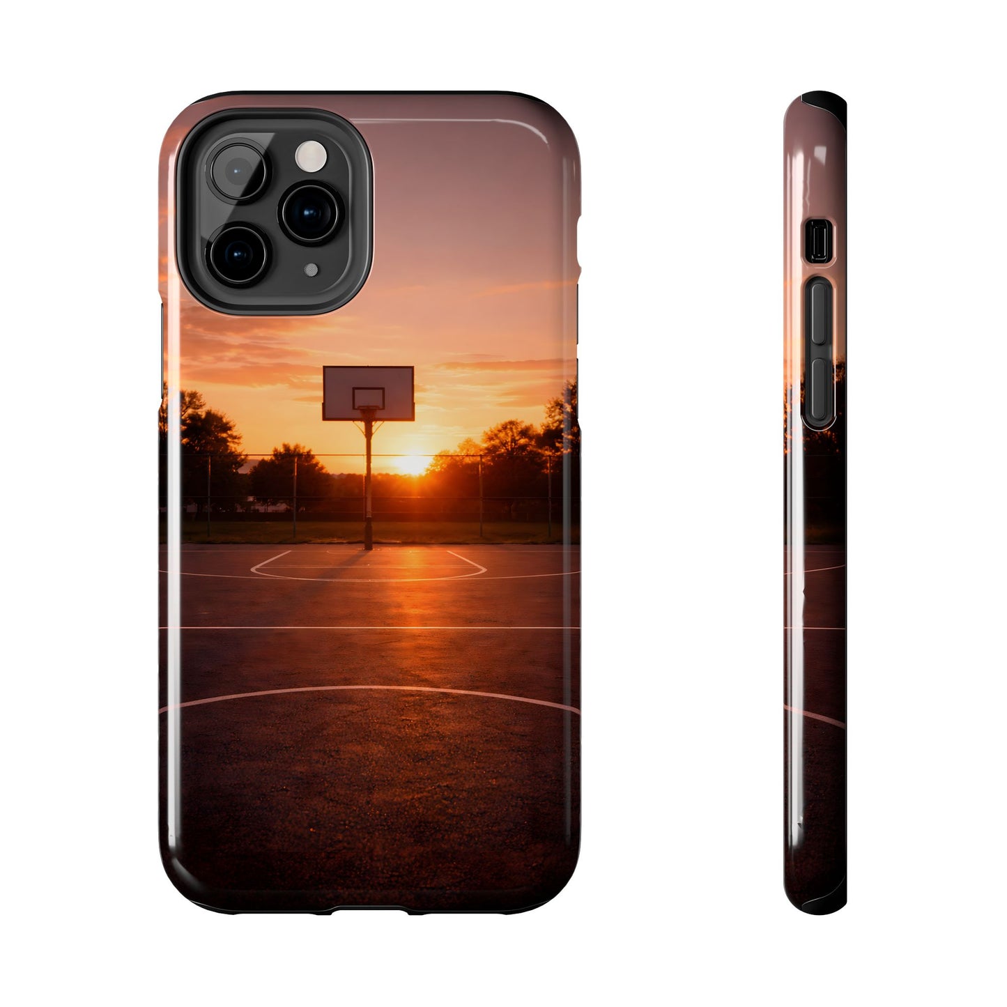 Golden Hour Basketball Court Tough Case - Urban Sunset Cover for iPhone & Samsung