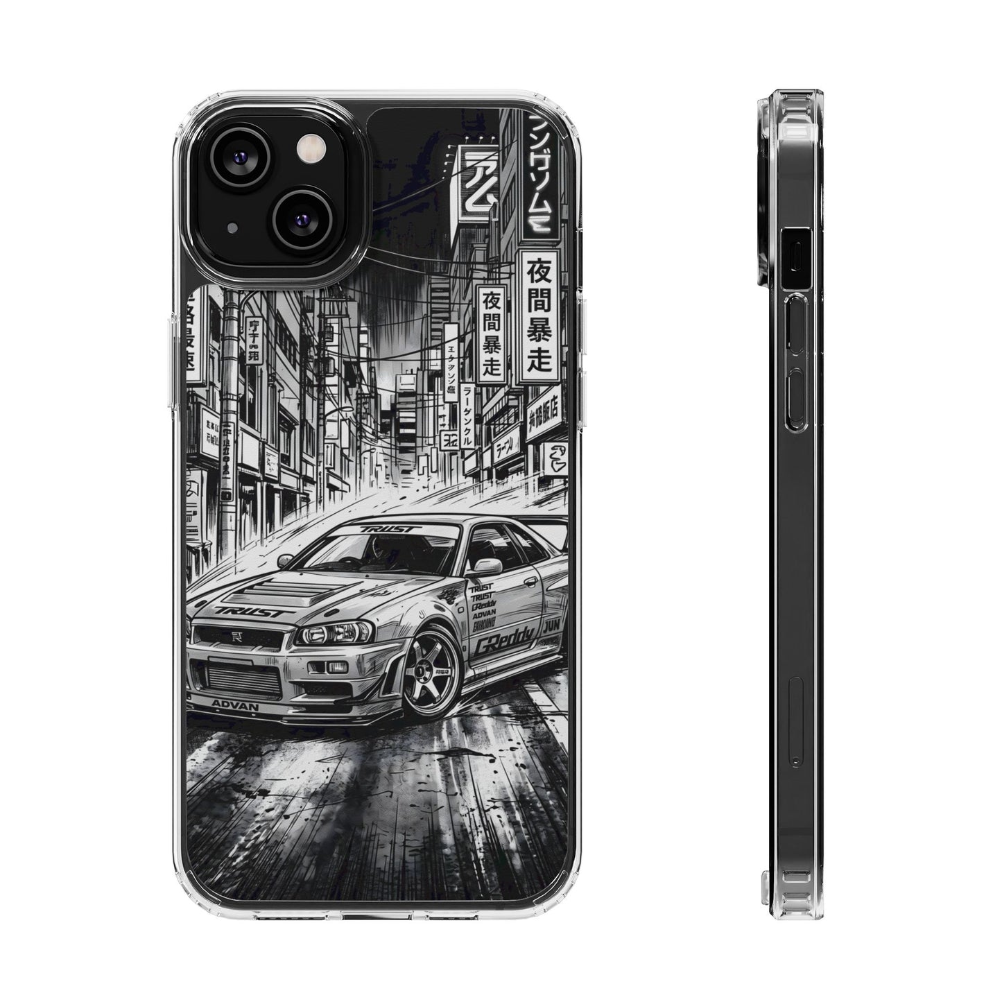 Tokyo Night Drift Manga Case - MagSafe Compatible JDM Clear Cover