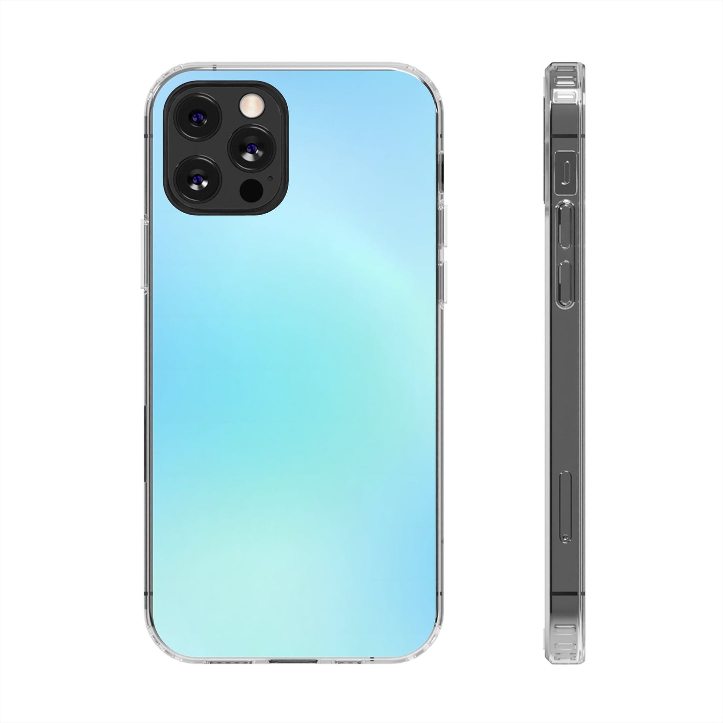 Sky Blue Aura Clear Case - MagSafe Compatible Pastel Gradient Cover