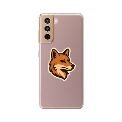 Clear Fox Emblem Phone Case - Vintage Wildlife Sticker Transparent Cover
