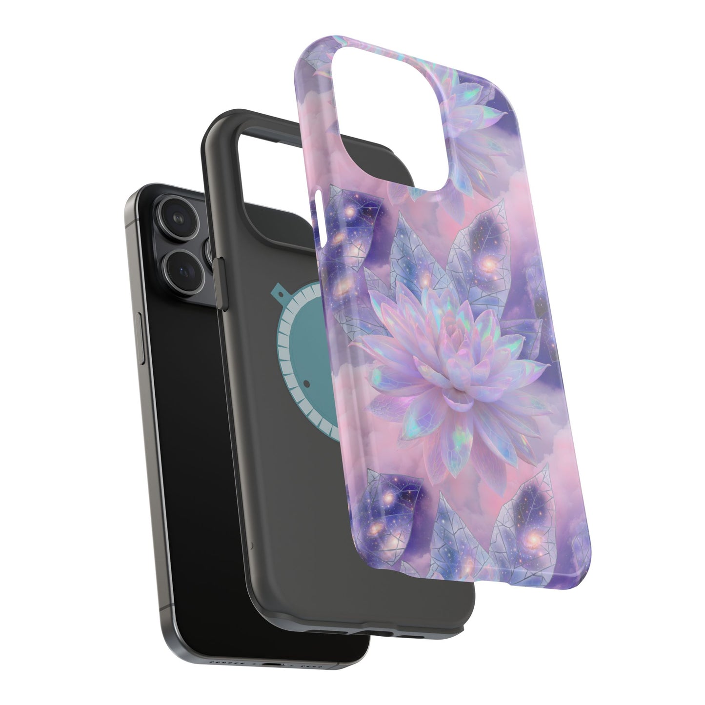 Ethereal Aura: Cosmic Iridescent Lotus MagSafe Case