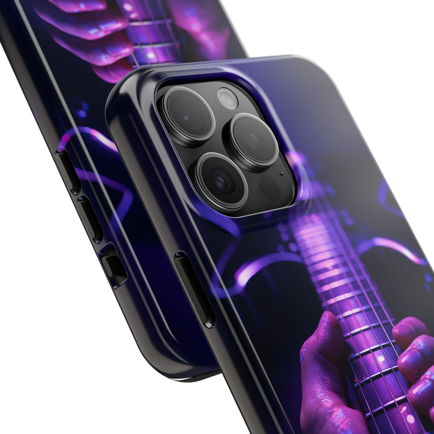 Neon Electric Guitar Tough Case - Purple Stage POV Cover for iPhone & Samsung