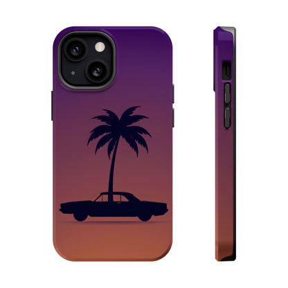 Midnight Drive: Retro Palm Tree Sunset MagSafe Case
