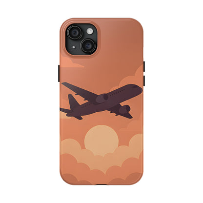 Golden Skies Airplane Tough Case - Minimalist Aviation Cover for iPhone & Samsung
