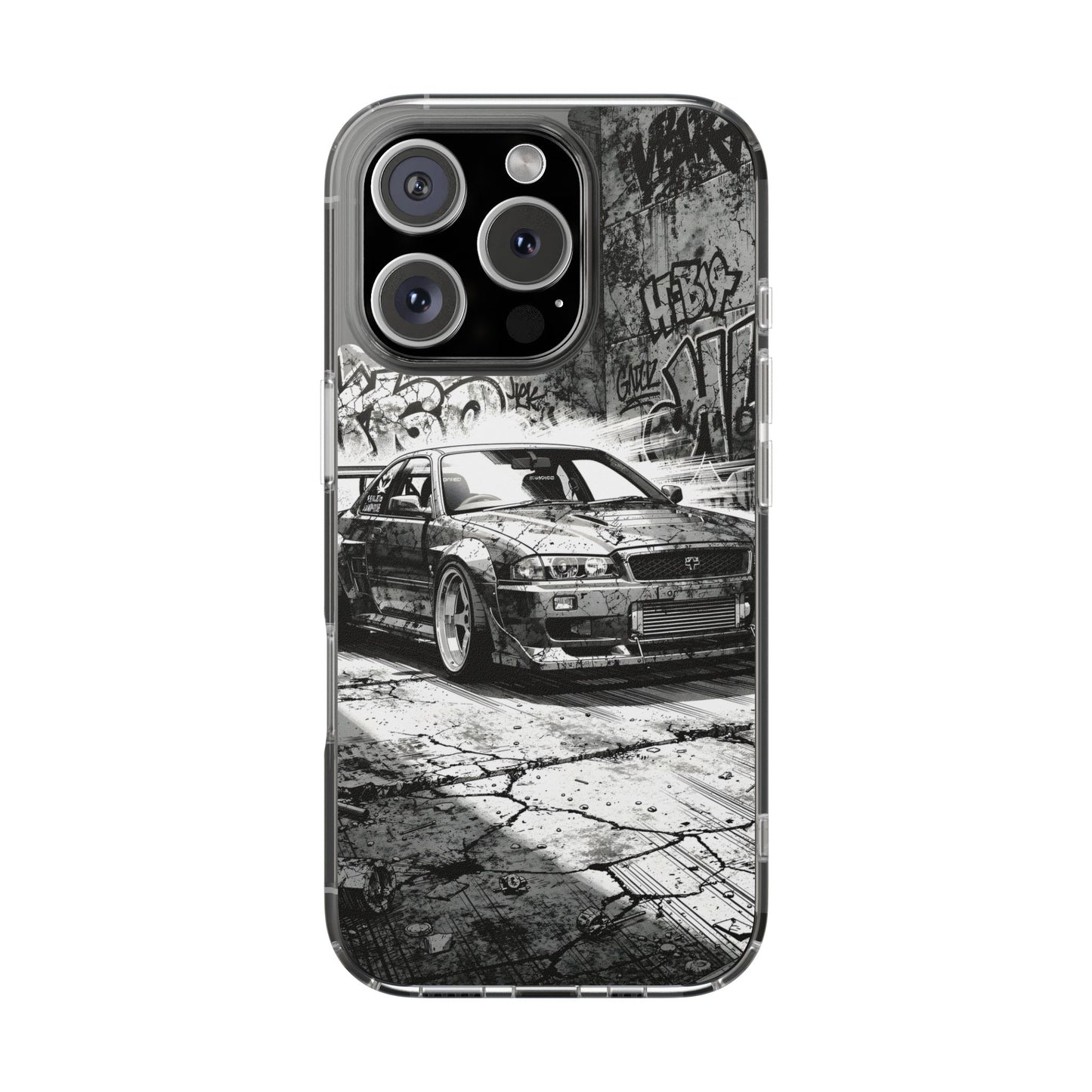Monochrome Urban Drift Case - MagSafe Compatible JDM Clear Cover
