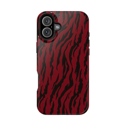 Crimson Instinct: Bold Red Tiger Print MagSafe Case
