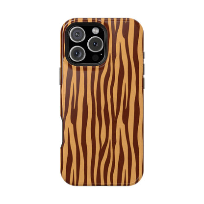Safari Chic: Warm Caramel Tiger Print MagSafe Case