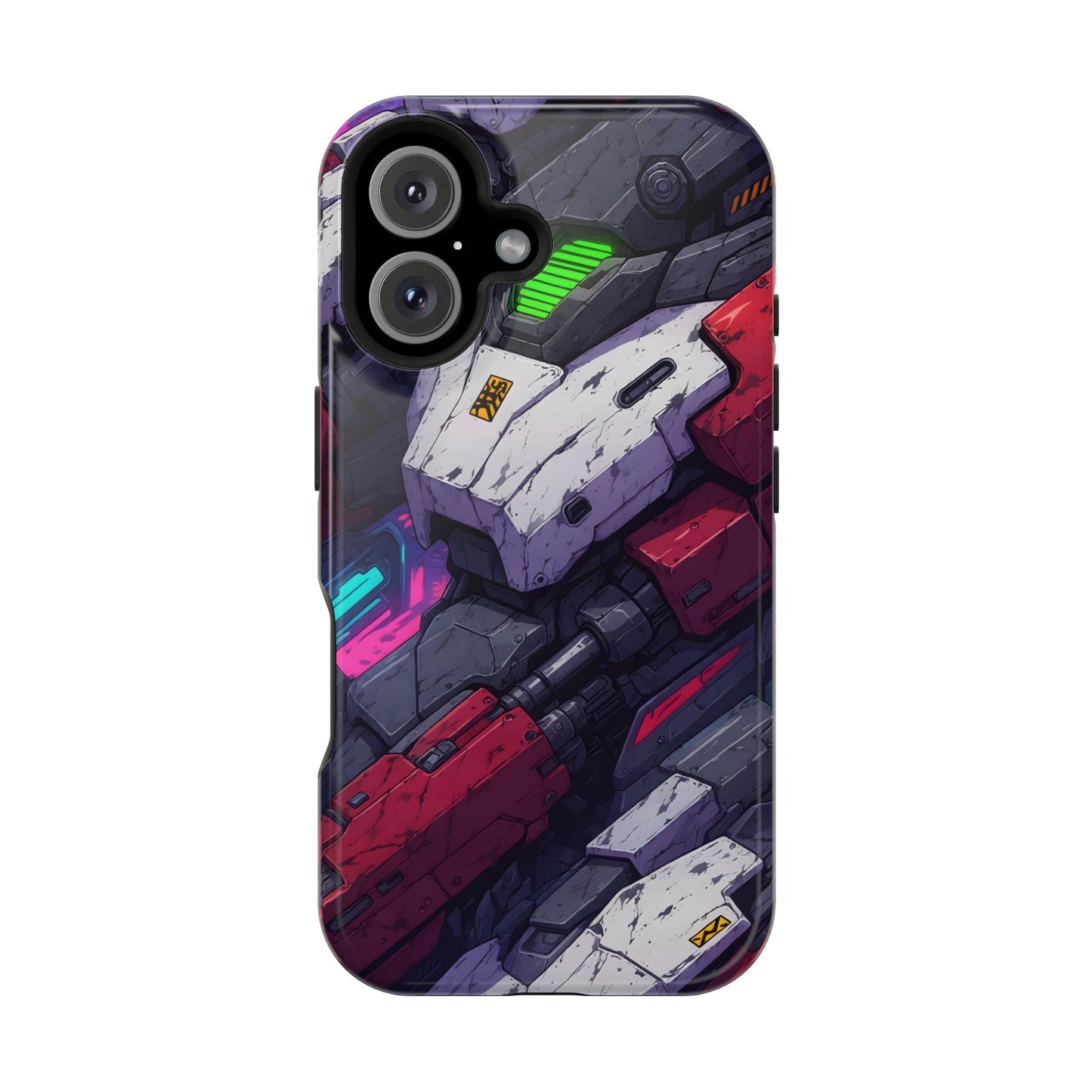 Cyber Armor: Battle-Worn Mecha Print MagSafe Case