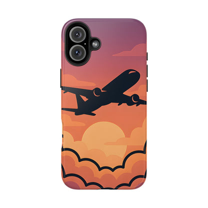 Sunset Flight Tough Case - Minimalist Aviation Aesthetic Travel Cover