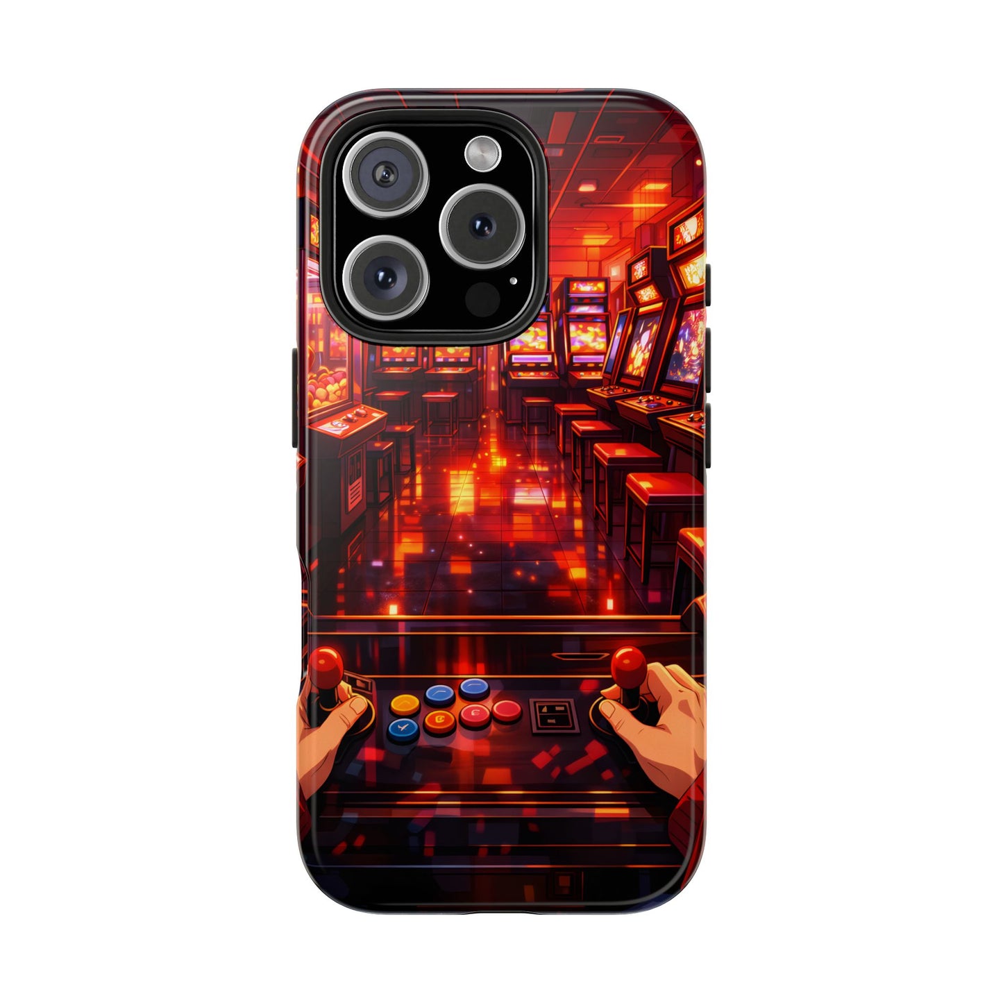 Retro Arcade Game POV Tough Case - Cyber City Gaming Cover for iPhone & Samsung